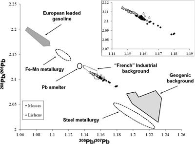 Comparison of the Isotopic Composition of Hg and Pb in Two Atmospheric Bioaccumulators in a Pyrenean Beech Forest (Iraty Forest, Western Pyrenees, France/Spain)